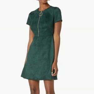Calvin Klein Teal Faux Suede Short Sleeve Dress Size L